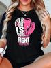Breast Cancer Awareness Fight Boxing Glove Graphic T-shirt
