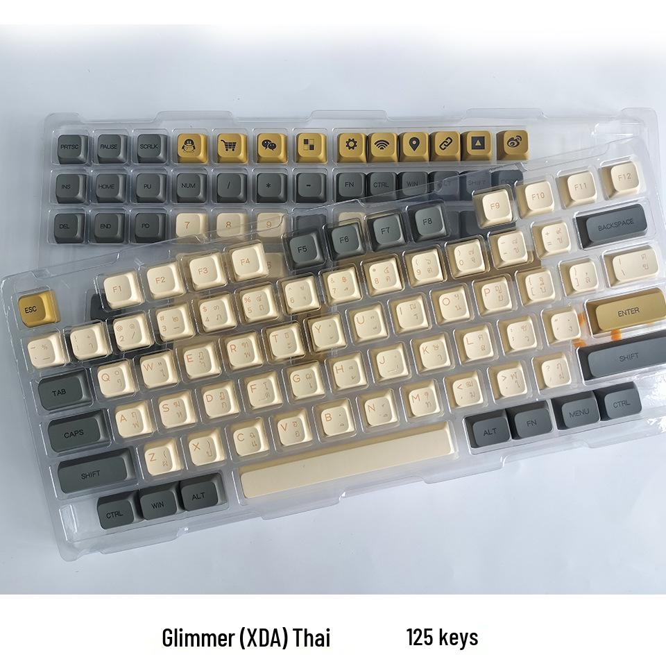 XDA PBT Keycaps Set: 125 Keys, Zhuyin, Korean, Thai, Russian, MX Switch Compatible