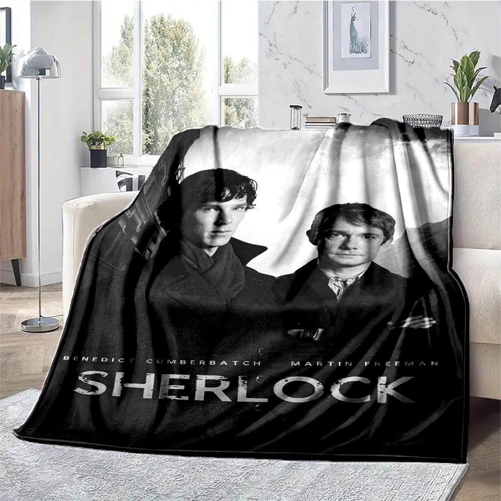 Sherlock Holmes Theme Printed Blanket - Perfect for Couch, Bed, Travel & Outdoor Use | Machine Washable, Cozy & Durable.