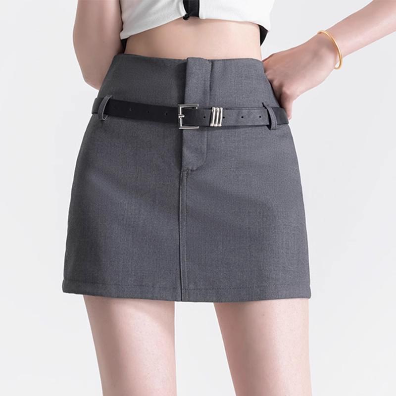 American Spicy Black Sexy High-Waist A-Line Midi Skirt for Plus Size Women