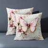 1 Pieces Vintage Pink Butterfly Floral Throw Pillow Covers Pattern Cushion Cover Suitable For Sofa Bedroom Car Pillow Cover