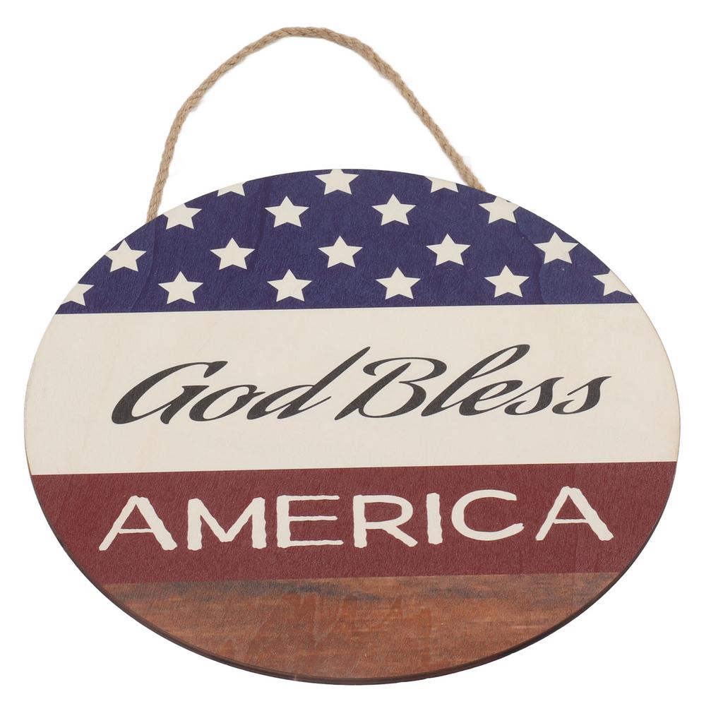 Unabhängigkeitstag Schild Rund Dekorativ Einfach Aufzuhängen Festliches Thema Colorblock Design 4. Juli Dekorationen