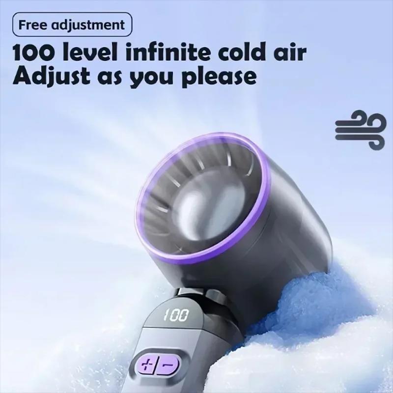Outdoor Portable Handheld Fan Adjustable Turbo Mini Fan Digital Display Gifts for Women Men Travel/Camping