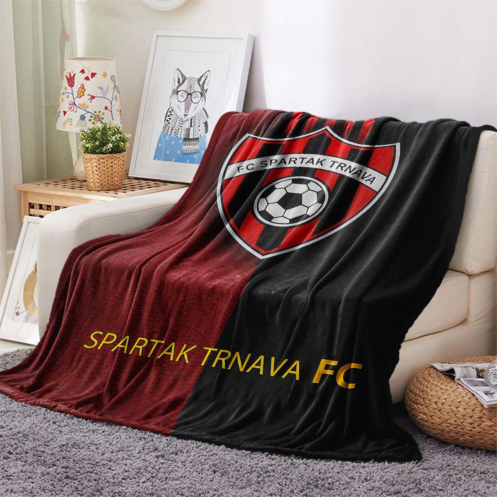 1PC FC Spartak Trnava Patterned Flannel Blanket Suitable For All Seasons for Home Decor Warmth and Comfort Gifts Holiday Present