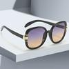 New In Sun Glasses for Women Modern Fashion Purple Orange Gradient Decorative Glasses Transparent Plastic Frame Metal
