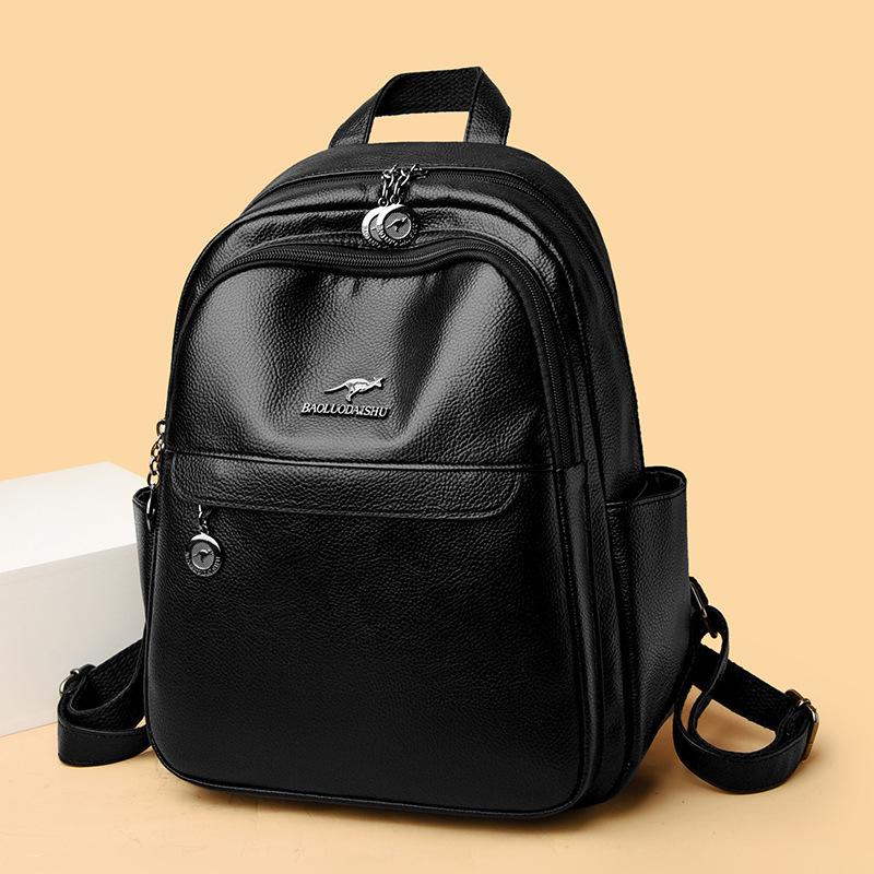 Schoolbag Backpack Women's 1011 New Versatile Large Capacity Soft Leather Student School Bag Outdoor Travel Backpack Women's Backpack
