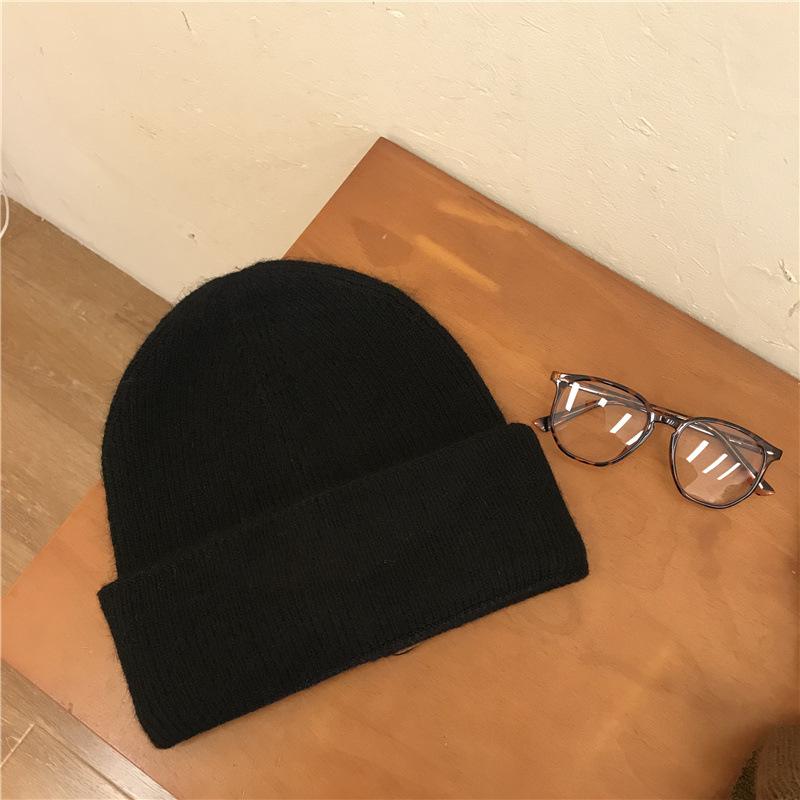 Cashmere Knitted Woolen Hat with Large Head Circumference Loose Ear Protection Warm and Face Friendly Small and Versatile Fashionable Hat
