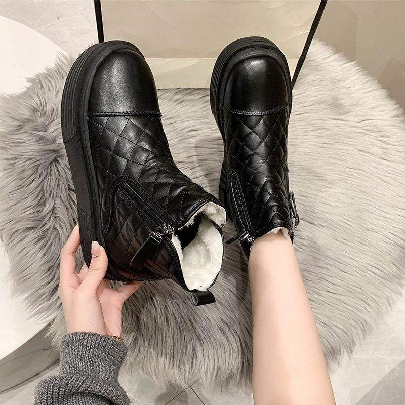 

Новые ботинки: Утепленные ботильоны, Повседневные хлопковые туфли, Мягкая кожаная подошва, Нескользящие зимние ботинки для женщин 40 чёрный