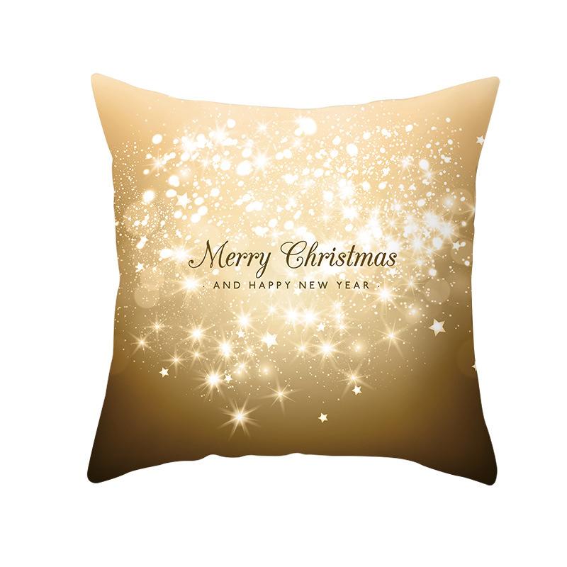New Christmas Golden Ball Bell Pillow Cover Sofa Car Office Seat Cushion  Gold Series  Holiday Home Decoration