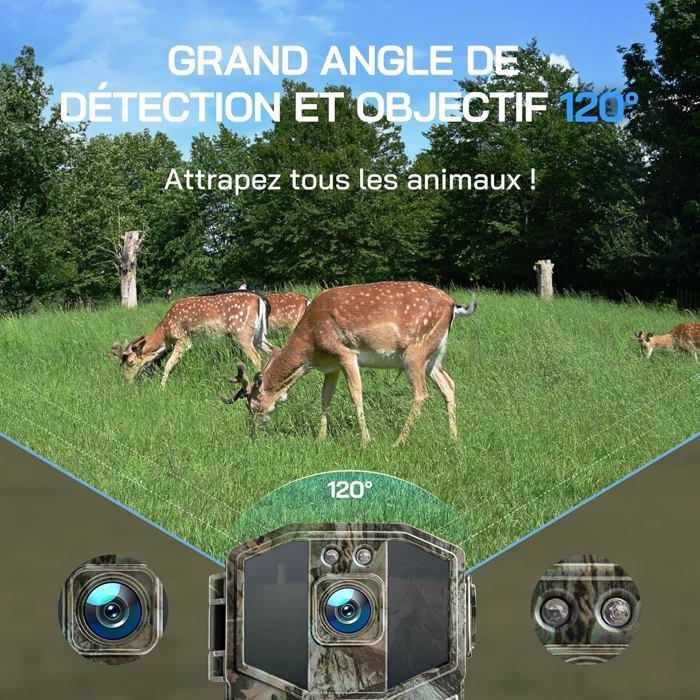 Caméra de Chasse - UNDERSCORE - WOLFANG - 4K - 64MP - Vision Nocturne IP66