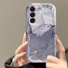 Colored Marble Cream Wave-Edge Phone Case For Samsung Galaxy S26 Ultra S25 S24 S22 S23 Plus FE A56 A55 A37 A36 A27 A26 A16 Cover