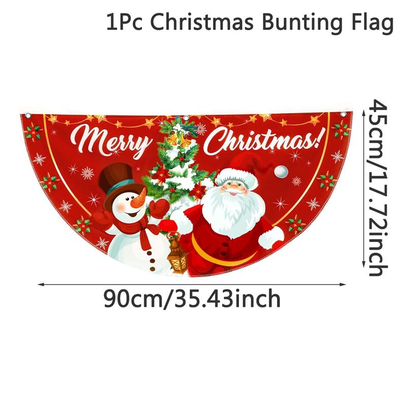 Christmas Outdoor Fan-shaped Flag Banner Christmas Decor for Home 2026 Cristmas Drop Ornament Xmas Navidad Gift New Year 2026