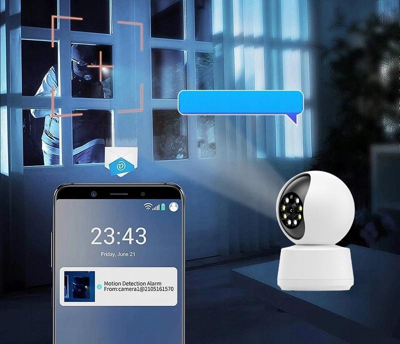 Kamera Ip 5Mp Zoom Wewnętrzna Obrotowa Wifi Alarm Detekcja Fhd Smart