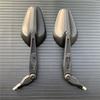 Motorcycle Black Universal 10mm Side Mirror Rearview Mirror Anti-fall Folding Oval