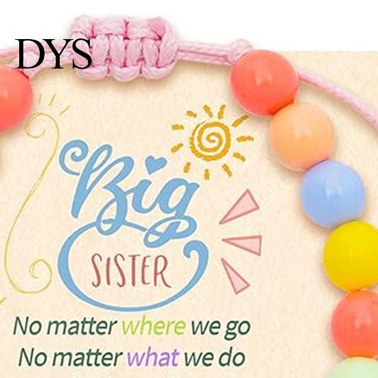 Adjustable Kids Bracelet Sister Friendship Beaded Bohemian Colorful Polymer Clay Beads Big Sis Gift for Women Friends Girls Daily Wear