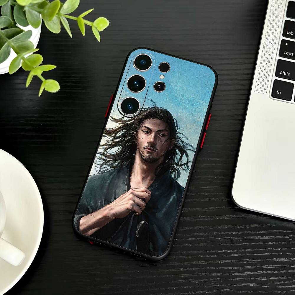 Miyamoto V-Vagabond M-Musashi Phone Case For Samsung S26,S25,S24,S23,S22,S30,S21,Ultra,Plus,FE 5G Black Soft Cover