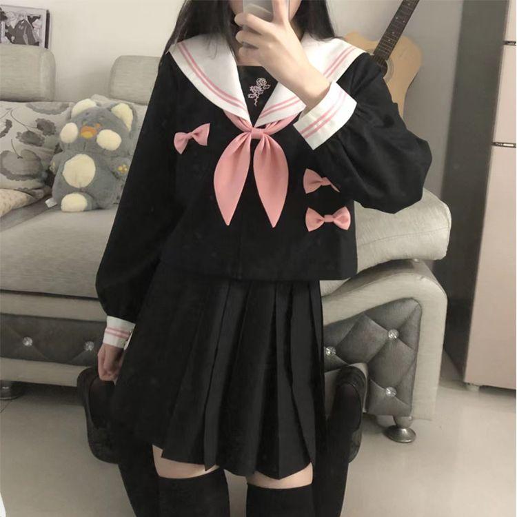 JK Korean Uniform Suit Japanese Student Pleated Skirt College Style School Outfits Women Sailor Outfit Cosplay Uniform Japanese