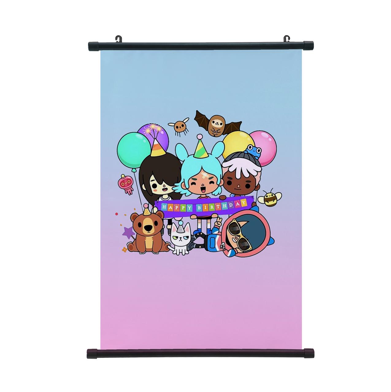 Плакат Toca Life World Настенный свиток Toca Boca Домашний декор Подвесная картина Популярный узор Плакат 30*45cm белый