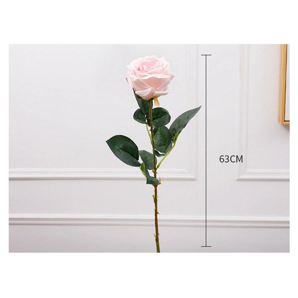 Umělá růže s živě zeleným listem, vysoce simulovaná, odolná proti deformaci, nevybledne, realistická růže pro svatební oslavu, domácí dekoraci
