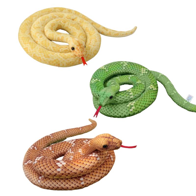 Simulation Tricky Multicolor Plush Snake Type Anaconda Snakesss  Toy Gifts Kids