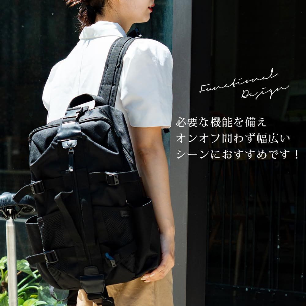 [Gerät] Cordura-Nylon-Rucksack für den Stadtgebrauch, Großes Fassungsvermögen, Für den Außenbereich, Schwarz