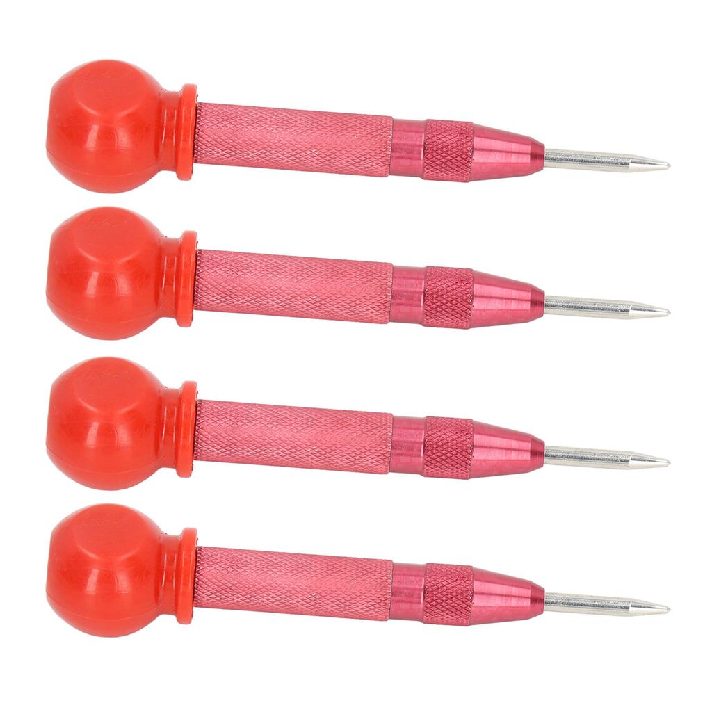 Center Punch Set Automatic Hole Puncher Hand Tool for Metal Wood Window Glass 5in Red
