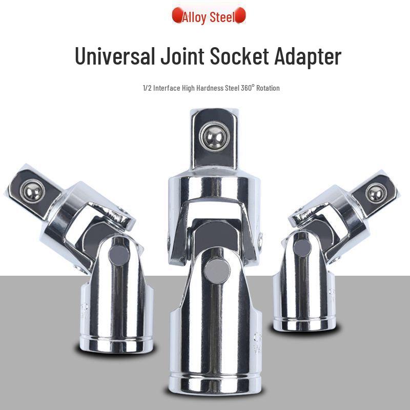 Universal Joint Electric Wrench Adapter, 360° Rotating 1/2" Drive Socket Connector