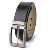 Men's Belt: A Genuine Leather Belt, Suitable for Business and Casual Occasions. Features a Replaceable Buckle and Adjustable Length (black).