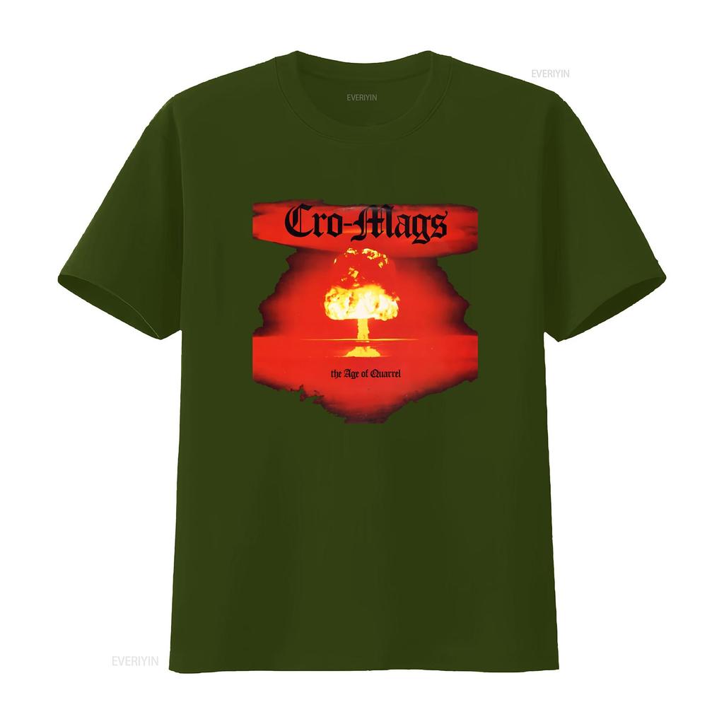 CRO MAGS The Age of Quarrel Print T-Shirt für Herren Rockband-Stil vintage gewaschen Lässig Stilvoll Grafik Streetwear Bequem