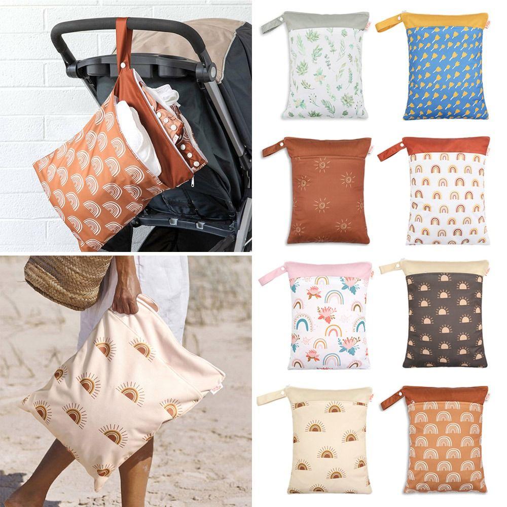 Travel High-Capacity Reusable Waterproof Wetbag Stroller Bag Zippered Double Cloth Diaper Bag