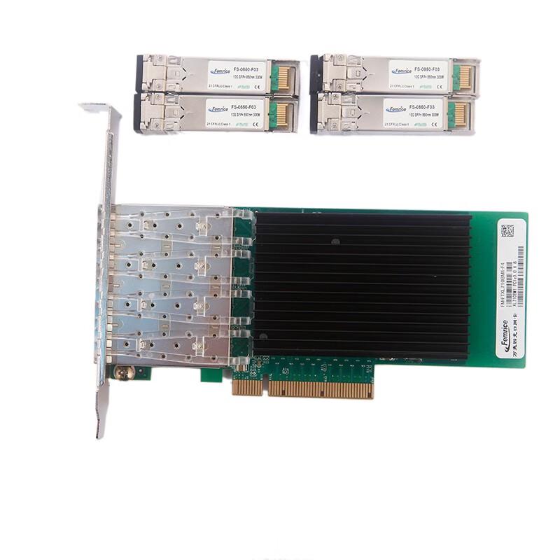 FEMRICE Intel XL710-F4 Quad-Port 10GbE Server Network Card