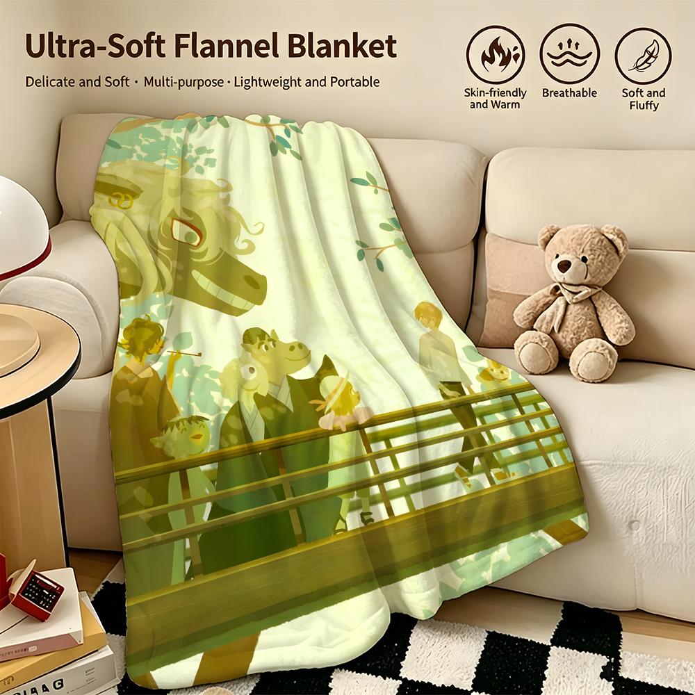 Anime NNatsumes Book of Friendss Throw Warm Soft Flannel Blanket Multiuse for Sofa Bed Camping Travel Nap
