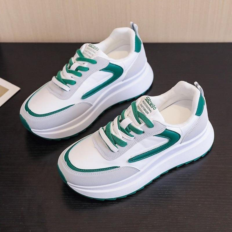 Sneakers spring new women's casual lace-up women's shoes junior high school students show small thick soles women