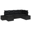 VidaXL Ensemble de canapé de jardin 6 pièces avec coussins en poly rotin noir 3347133