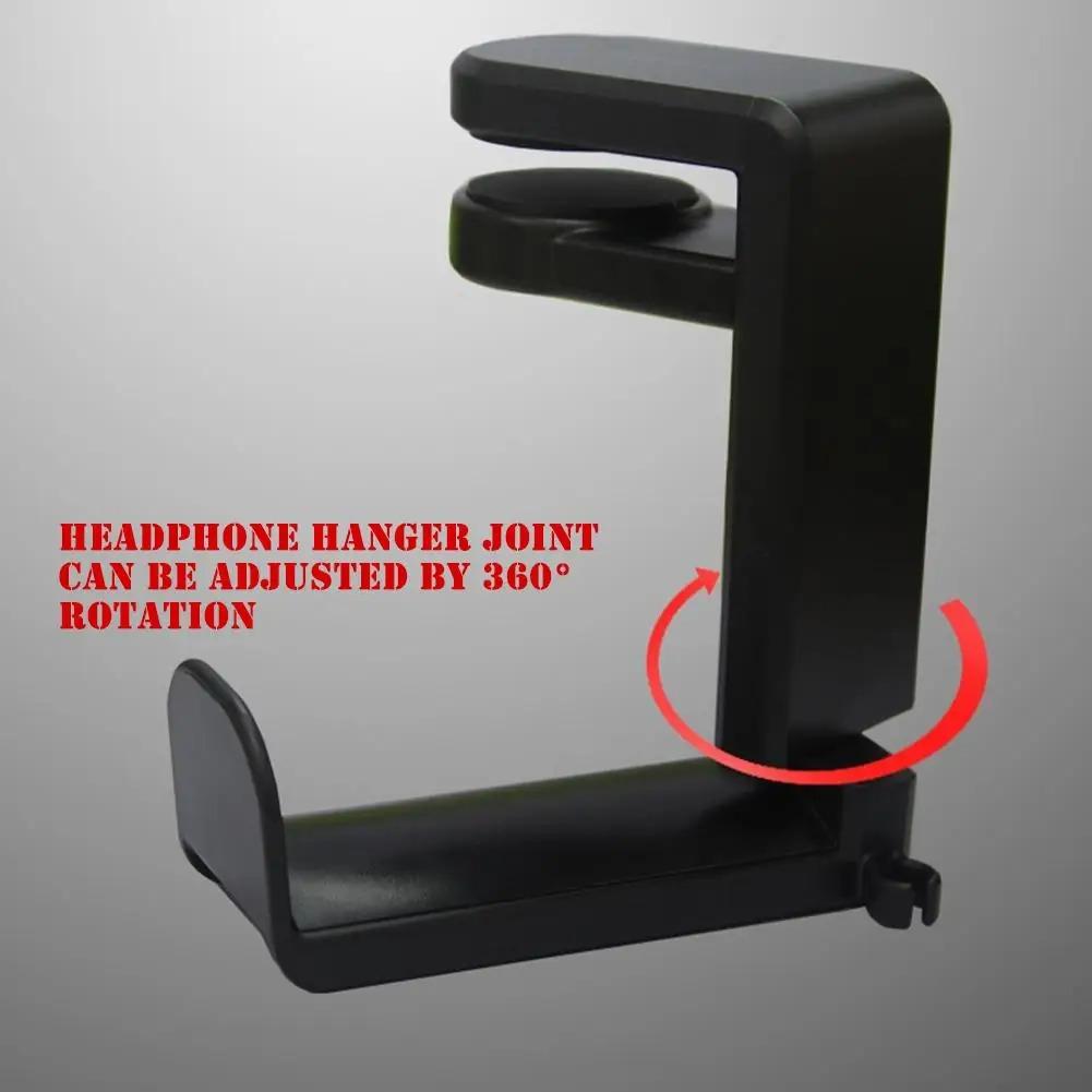 1PC 360° Rotating Headphone Stand Desktop Headset Holder PC Gaming Headset Desk Hanger Hook For Earphone Controller
