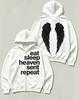 New European and American personalized printing sweater long-sleeved pullover hooded zipper shirt retro jacket street trend