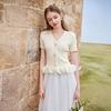 Women's Elegant V-Neck Knit Short-Sleeve Top