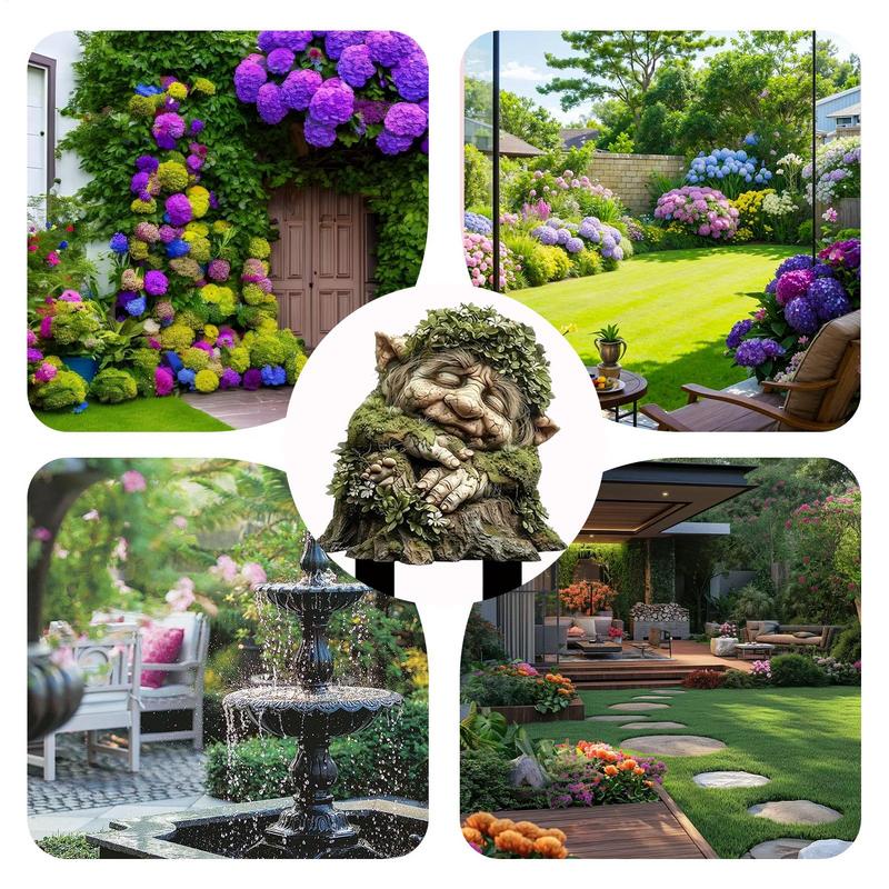 Acrylic Garden Stake Tree Man Fairy Earth Goddess Garden Statue Stakes Outdoor Accessories Ground Insert 2D Acrylic Flower Pot