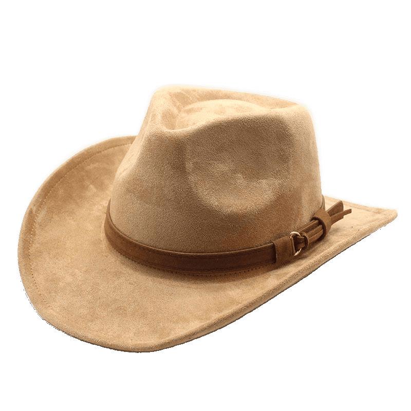 Unisex Suede Felt Cowboy Fedora Hat - European & American Style