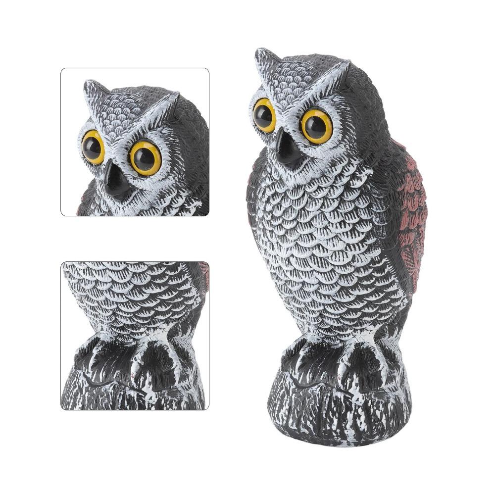 Owl Bird Deterrent Garden Plastic Owls Waterproof Sunscreen Owl to Scare Pest Control for Birds Decor for Outdoor Garden Patio