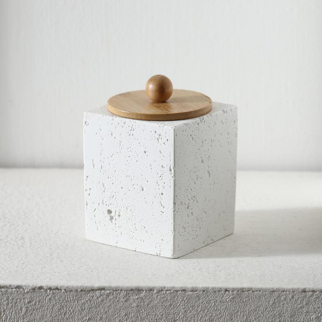Set da Bagno in Pietra Wabi-Sabi: Bicchiere per collutorio, Portaspazzolino, Flacone per lozione, Diffusore, Portasapone e Vassoio.