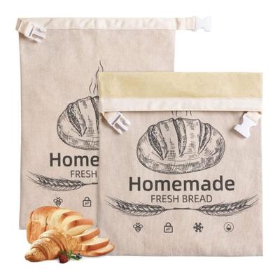 Baumwoll-Brotbeutel mit TPU-Beschichtung und Schnallen-Design Aufbewahrungstasche Hält Brot länger frisch Wiederverwendbarer Aufbewahrungsbeutel für den Laden