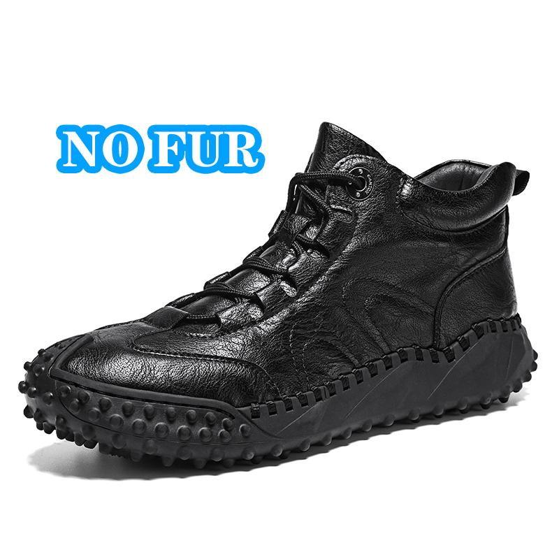 Handmade Vintage Lace-Up Motorcycle Boots New Leather Mens Ankle Boots High Top Casual Shoes Leisure Walk Male Treking Footwear