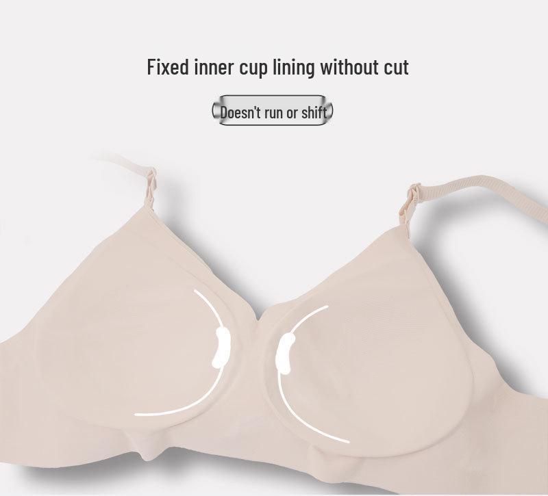 Seamless Wireless Push-Up Bra for Large Busts - Comfortable, Breathable, Lightweight with 4 Hooks