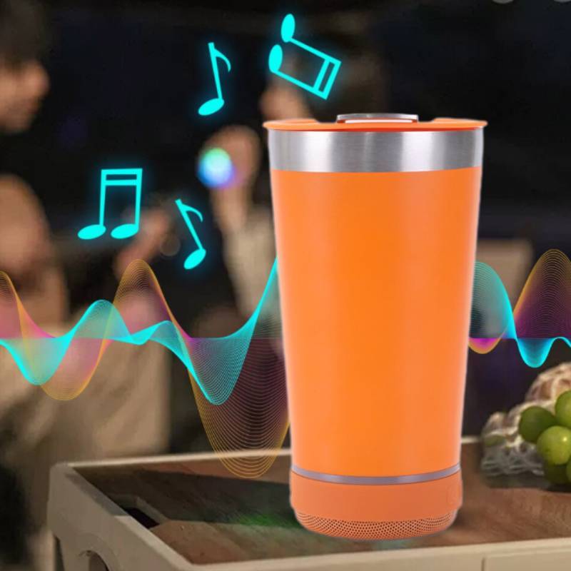 16oz Bluetooth Waterproof Speaker Mug With Vacuum Insulation For Home Office And Parties