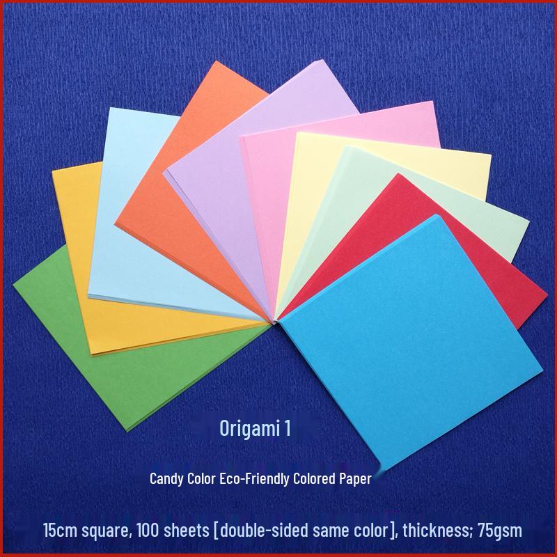 

15cm Square Origami Paper for Kids - Crane Printed, Colored Cardstock