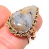 Natural Dendrite Opal Gemstone Two Tone 925 Sterling Silver Gift Ring S.6 P6U24