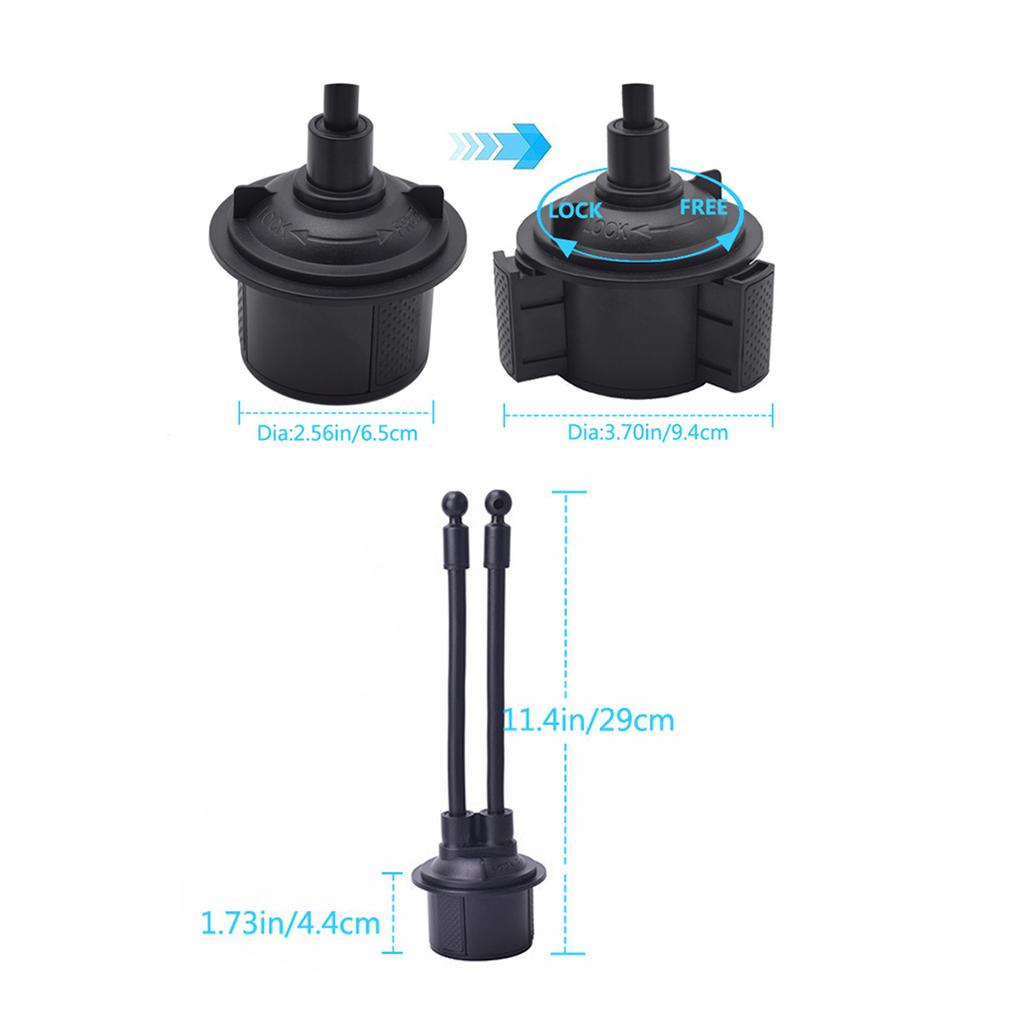 Cup Holder Phone Holder Upgraded Dual Cup Phone Holder Cupholder Phone Holder For Car Hands-Free Adjustable Long Gooseneck Car