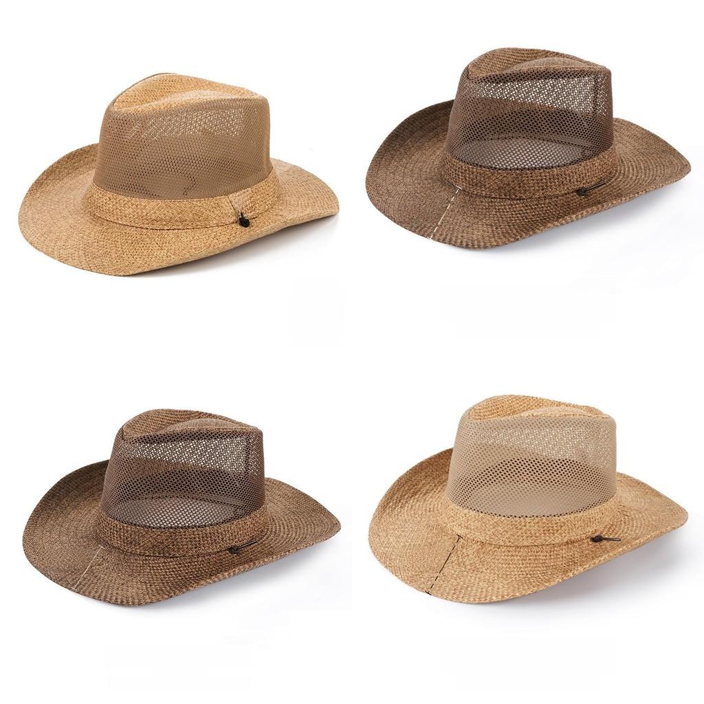 Casual Summer Sun Hat For Men With Wide Brim And Breathable Straw Material For Outdoor Fishing And Sun Protection
