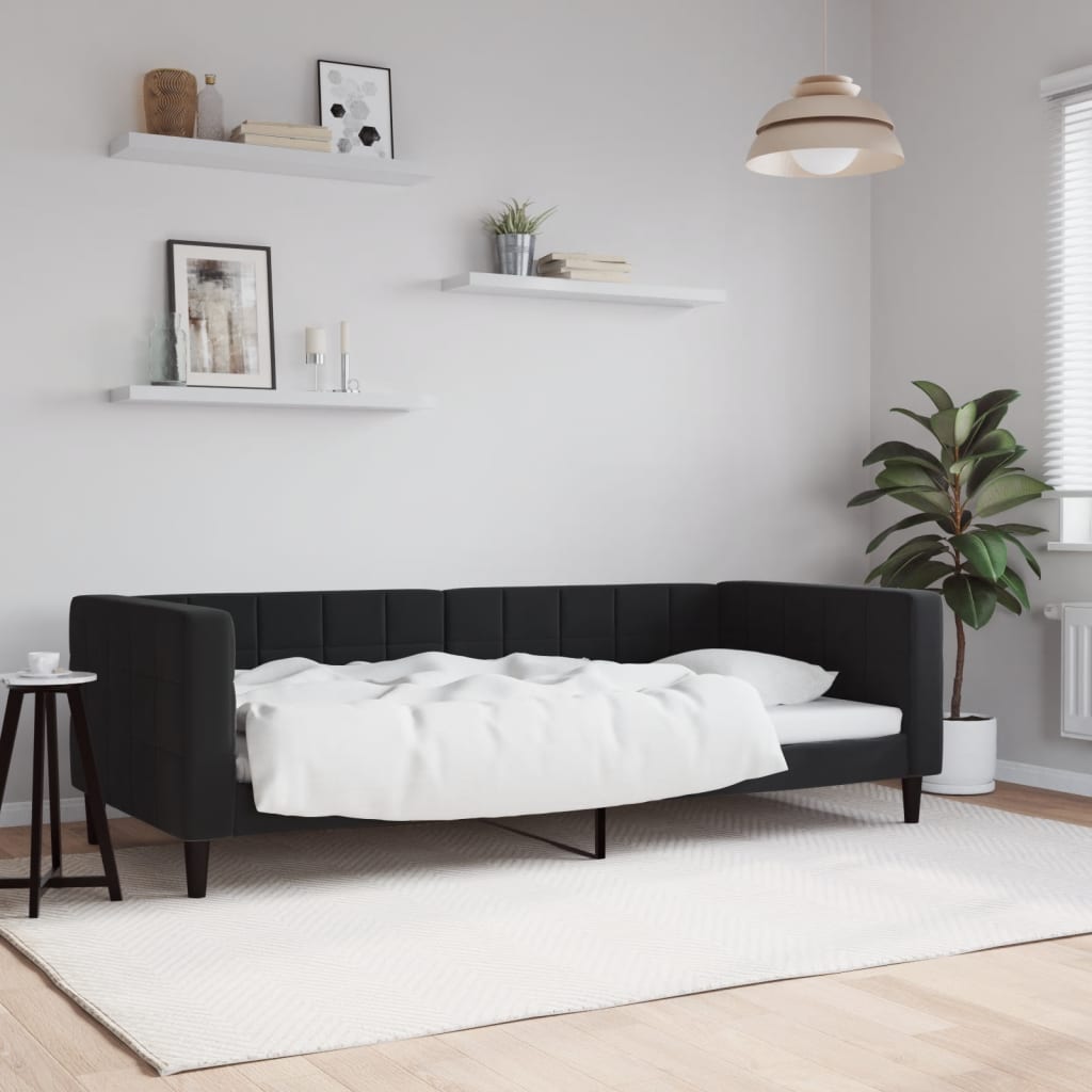 Daybed Black 90x200 Cm Velvet